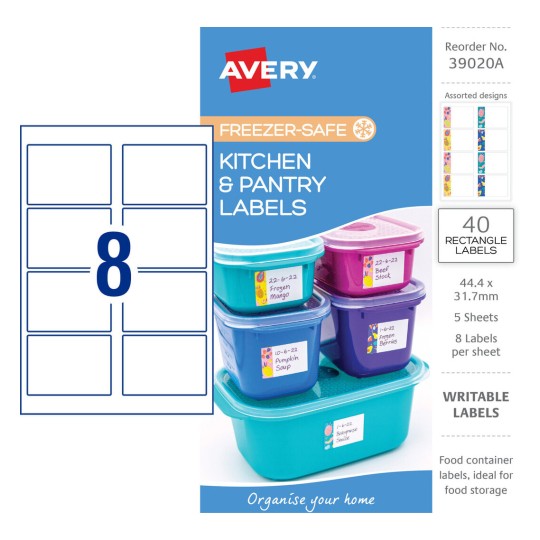 Kitchen & Pantry Labels 39020A Content: 40 Labels / 5 Sheets