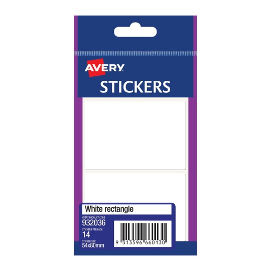 White Rectangle Stickers 932036