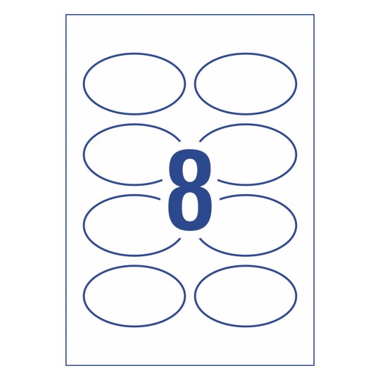 Glossy Oval Labels 980012 84.7 x 50.8 mm