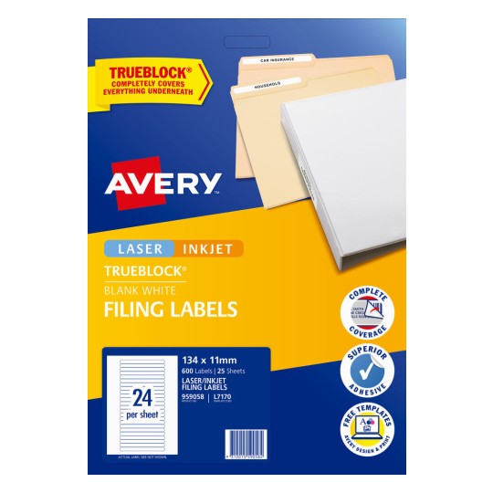 White Filing Labels 959058