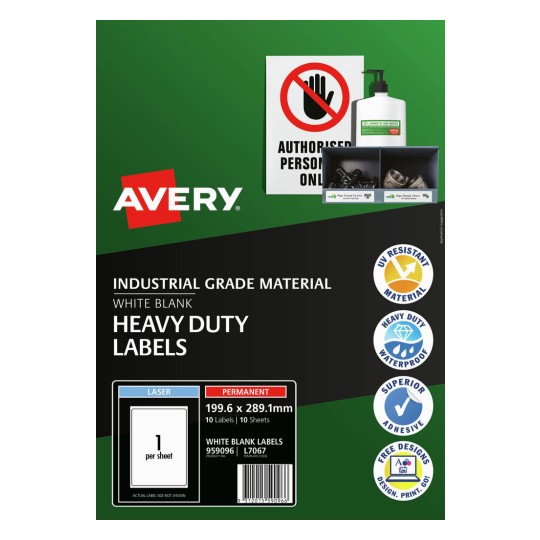 Heavy Duty White Labels 959096