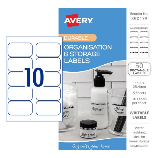 Organisation & Storage Labels 39017A Content: 50 Labels / 5 Sheets