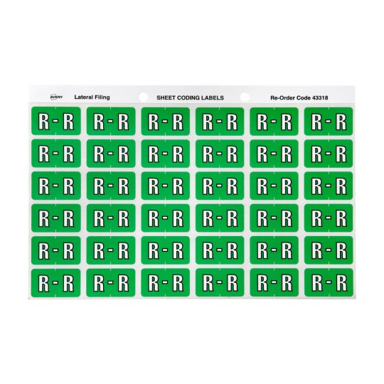 R Side Tab Colour Coding Labels 43318