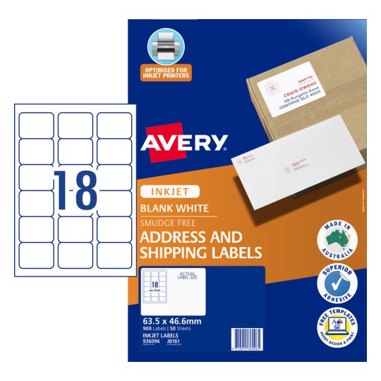 Quick Peel Address Labels with Sure Feed 936096 Content: 900 Labels / 50 Sheets