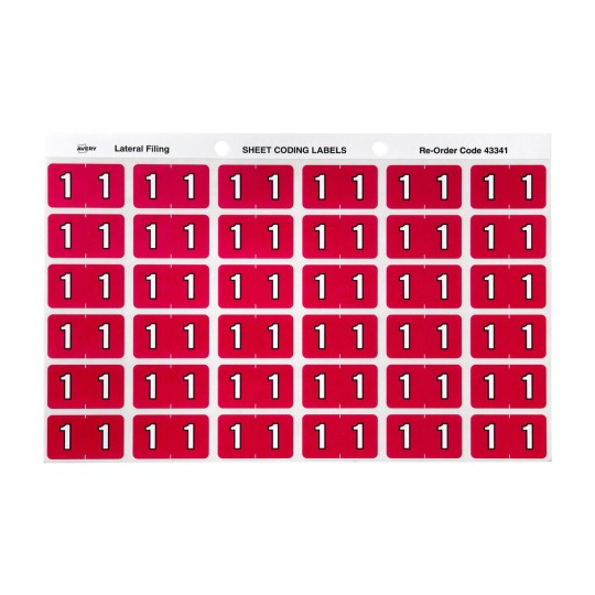 1 Side Tab Colour Coding Labels 43341