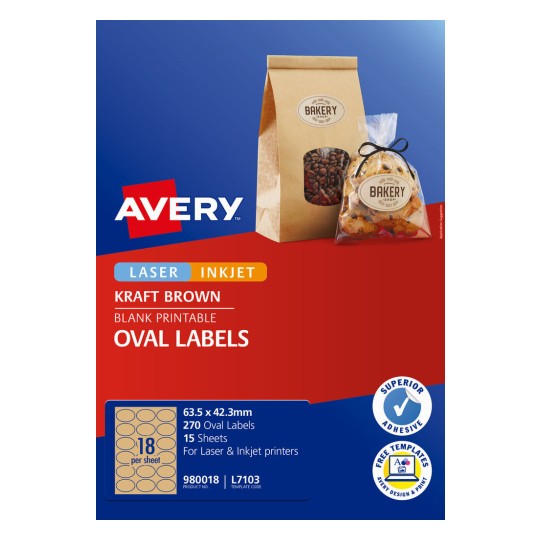 Kraft Brown Oval Labels 980018