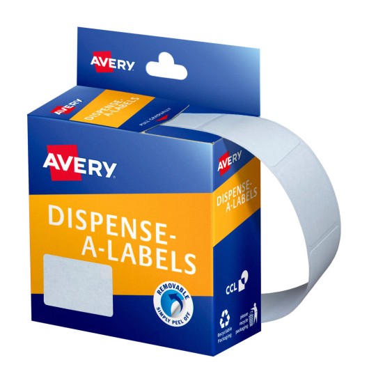 White Rectangle Dispenser Stickers 937219
