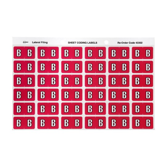B Side Tab Colour Coding Labels 43302