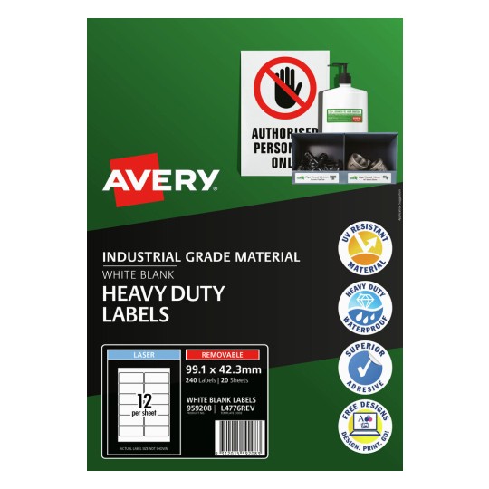 Heavy Duty Removable Labels 959208