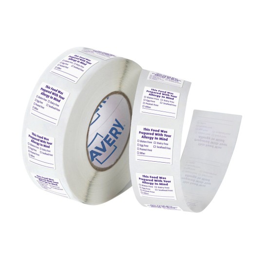 'This Food Was Prepared with Your Allergy in Mind' Allergy Advisory Label 937380
