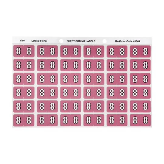 8 Side Tab Colour Coding Labels 43348