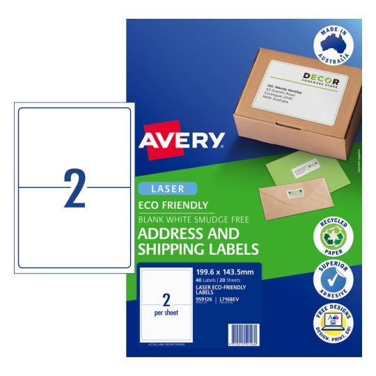 Eco Friendly Labels 959126 Content: 40 Labels / 20 Sheets