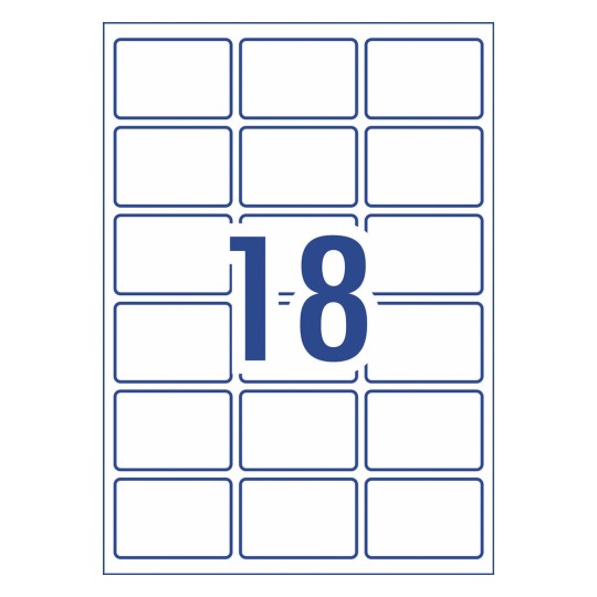 18 labels per sheet avery code