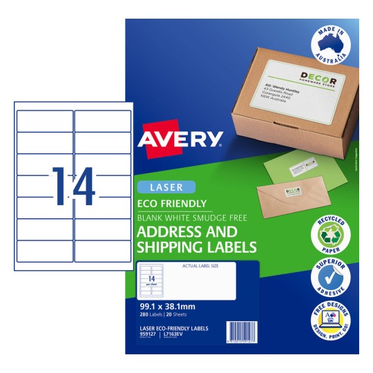 Eco Friendly Labels 959127 Content: 280 Labels / 20 Sheets