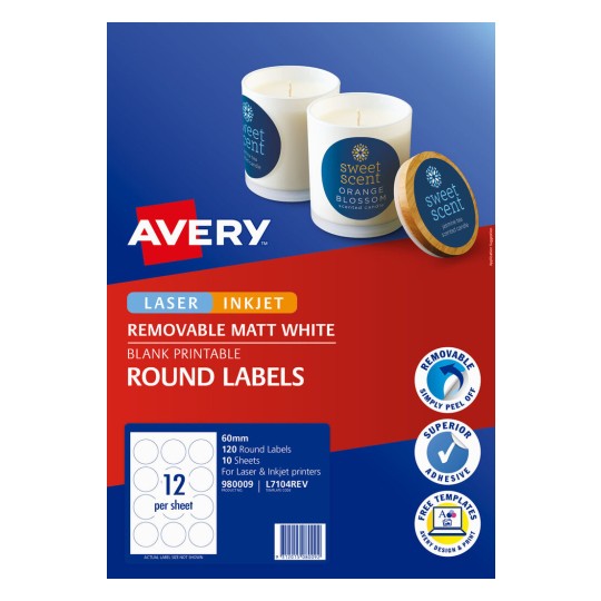 Matt Round Labels 980009