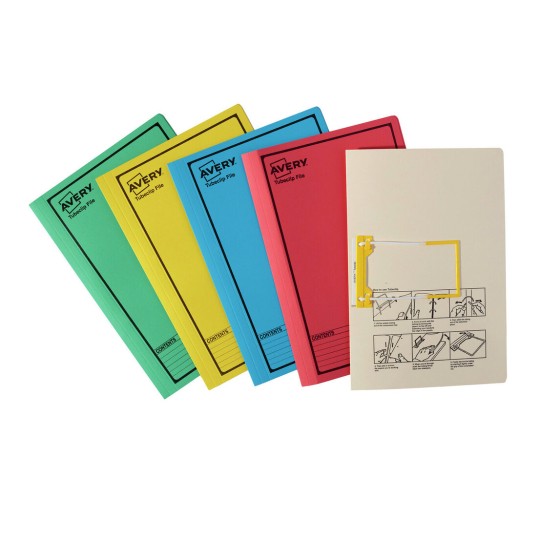 Assorted Colour Tubeclip File with Black Print 88452
