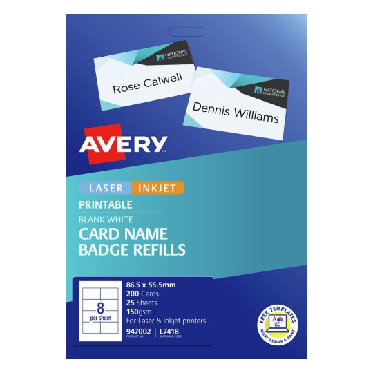 Card Name Badge Refills 947002