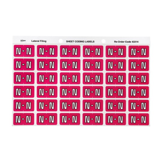 N Side Tab Colour Coding Labels 43314