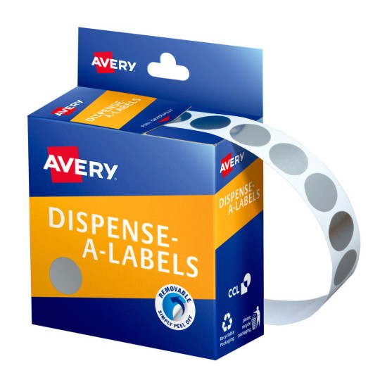 Silver Dispenser Dot Stickers 937274