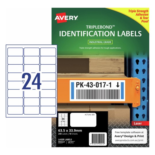 TripleBond Labels 959221 Content: 240 Labels / 10 Sheets