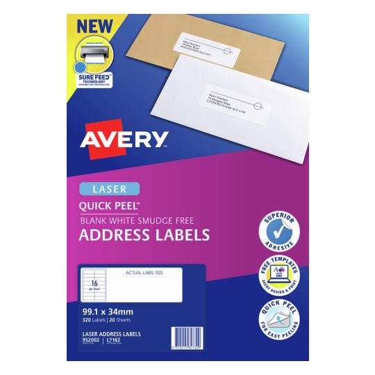Quick Peel Address Labels with Sure Feed 952002