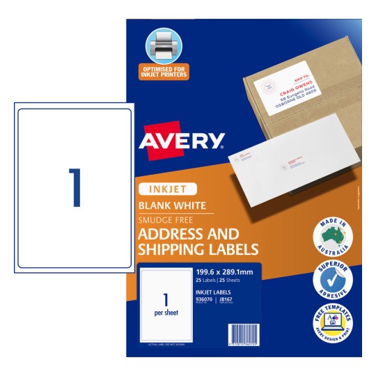 Shipping Labels 936070 Content: 25 Labels / 25 Sheets