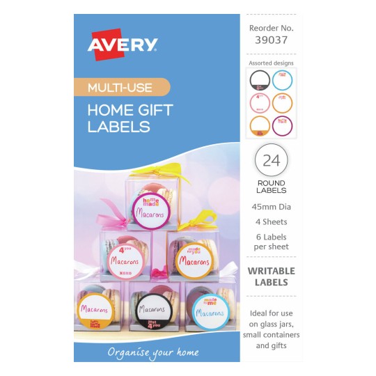 Round Home Gift Labels 39037