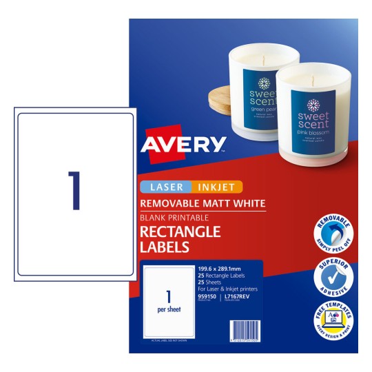 Removable Multi-purpose Labels 959150 Content: 25 Labels / 25 Sheets