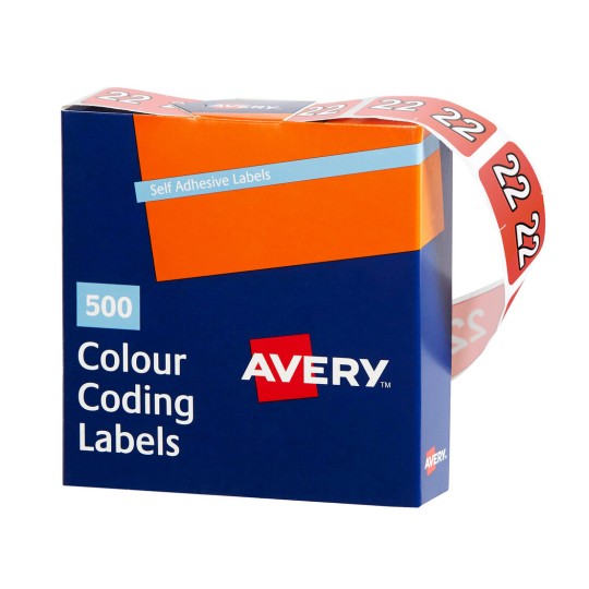 22 Side Tab Colour Coding Roll Labels 43272