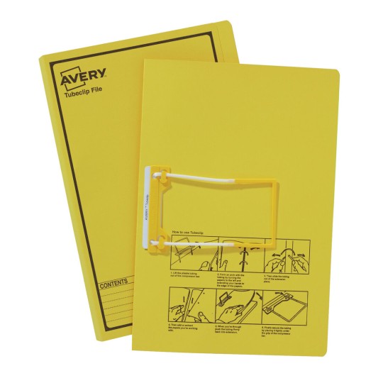 Yellow Tubeclip File with Black Print 88442