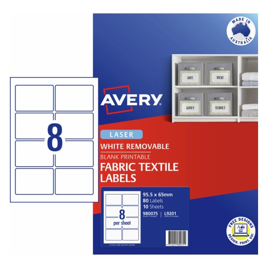 Fabric Textile Labels 980075 Content: 80 Labels / 10 Sheets