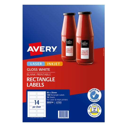 Glossy Rectangle Labels 980014