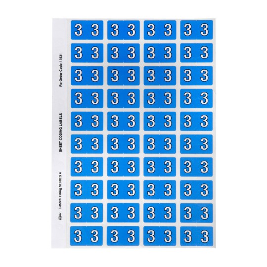 3 Side Tab Colour Coding Labels 44531