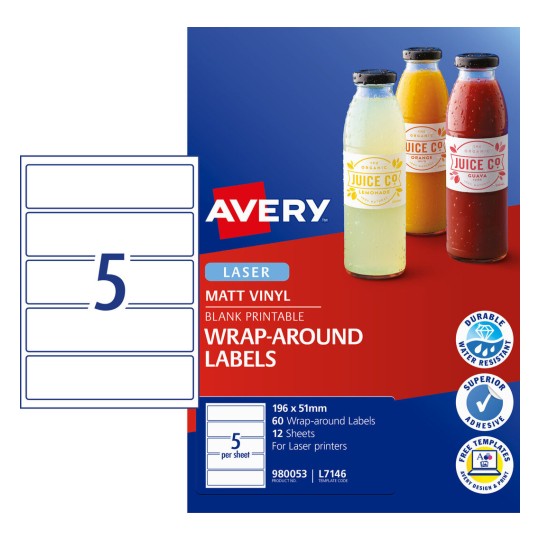 Durable Wraparound Labels 980053 Content: 60 Labels / 12 Sheets