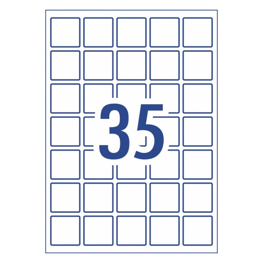 Glossy Square Labels 980015 35 x 35 mm
