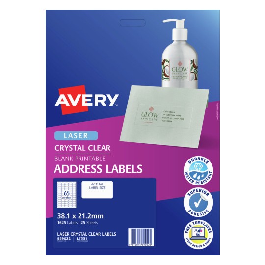 Crystal Clear Address Labels 959022