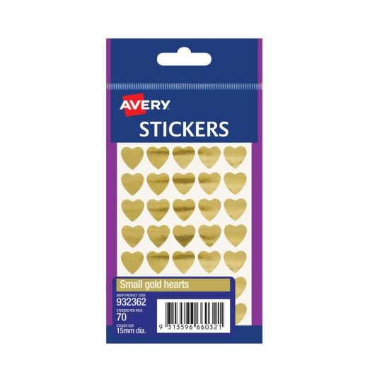 Gold Hearts Stickers 932362