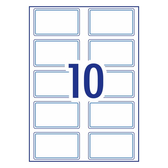 Fabric Print & Divide Name Badge Labels with Blue Border 980091 88 x 52 mm