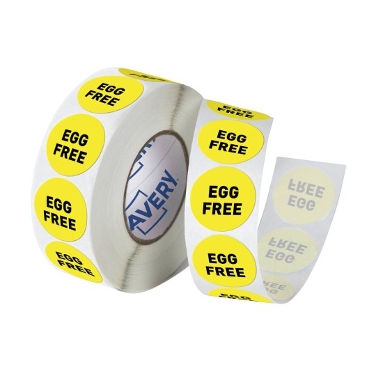 'Egg Free' Allergy Label 937393