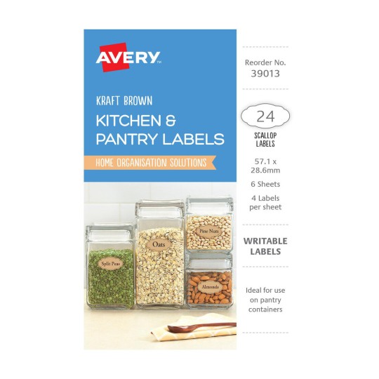 Kraft Brown Kitchen Labels 39013