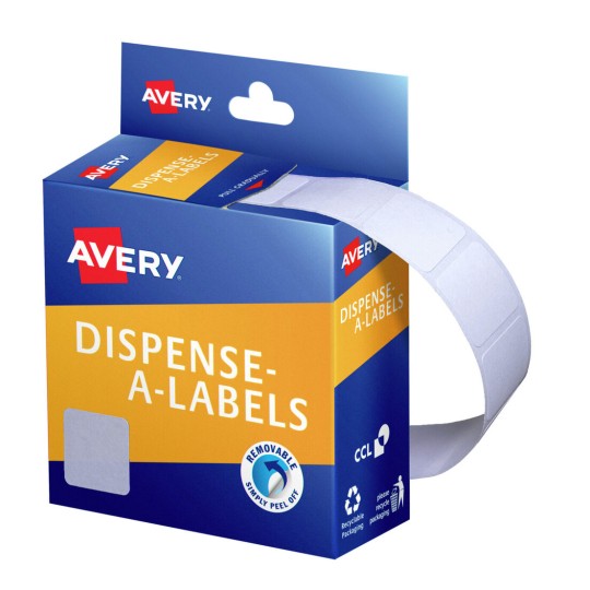 White Square Dispenser Stickers 937289