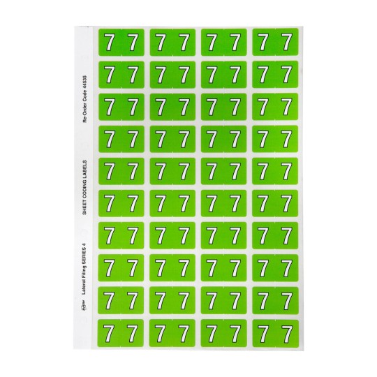 7 Side Tab Colour Coding Labels 44535