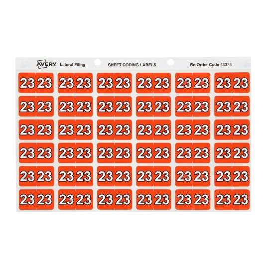 23 Side Tab Colour Coding Labels 43373
