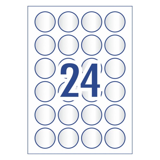 Crystal Clear Round Multi-purpose Labels 959164 Ø 40 mm