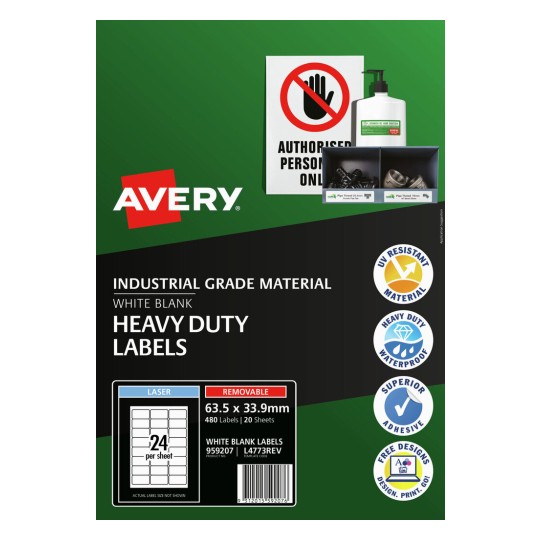 Heavy Duty Removable Labels 959207