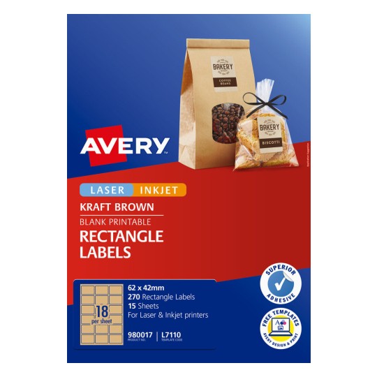 Kraft Brown Rectangle Labels 980017