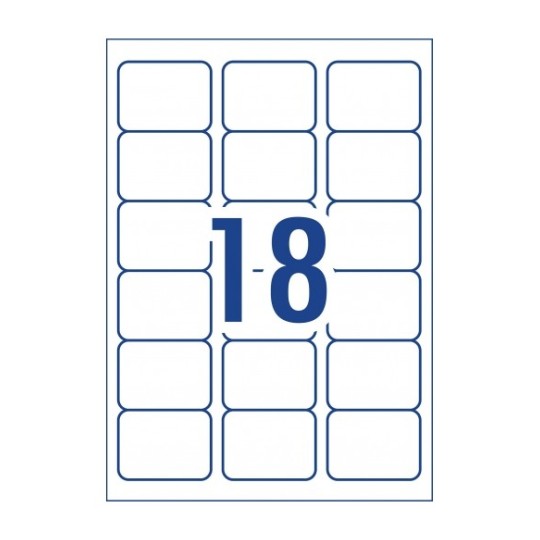 18 labels per sheet avery code