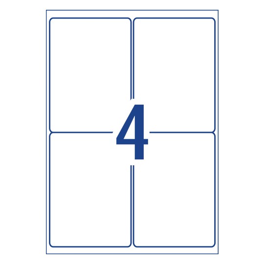 4up 139 x 99.1mm Heavy Duty Labels - Die Line
