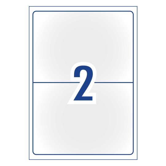 2up 199.6 x 143.5mm Clear Shipping Labels - Die Line