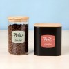 Barrel Shaped Labels on Coffee Tin